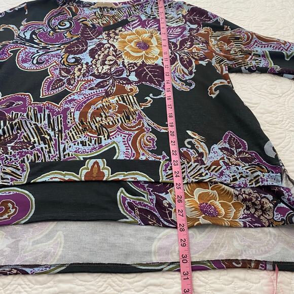 Soft Surroundings Womens Plus Size 2X Colorful Floral Tunic Top Bohemian Boho - Picture 5 of 7